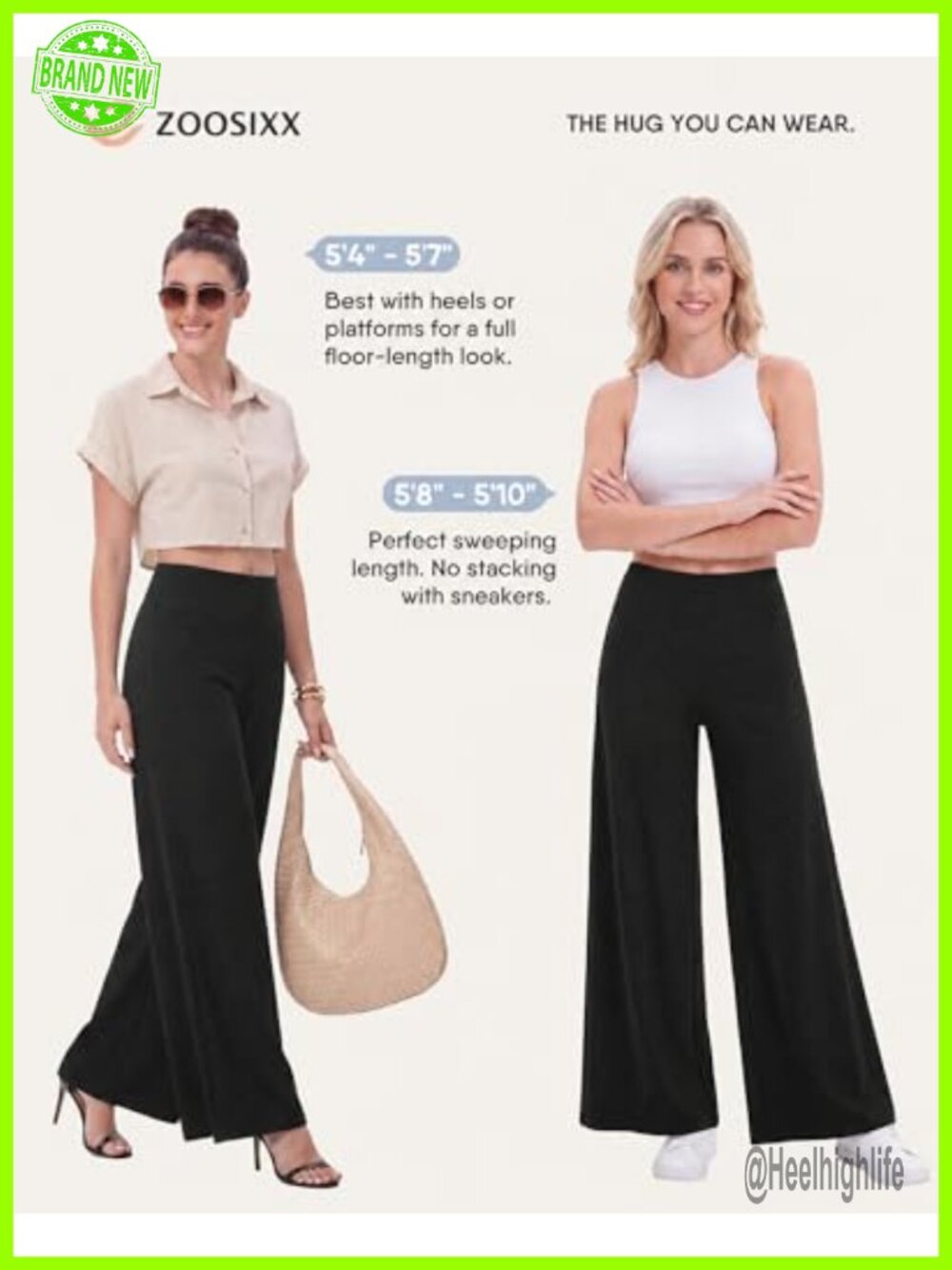 High Waist Wide Leg Palazzo Pants Loose Flowy Stretchy Trousers Beach Lounge - Picture 4 of 7